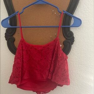 Red crop top